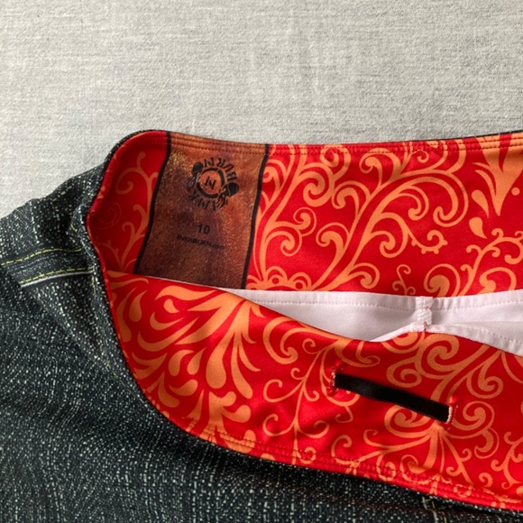 INKnBURN INB Classic denim design Running Skirt Skort w/shorts sz 10 - Picture 6 of 9